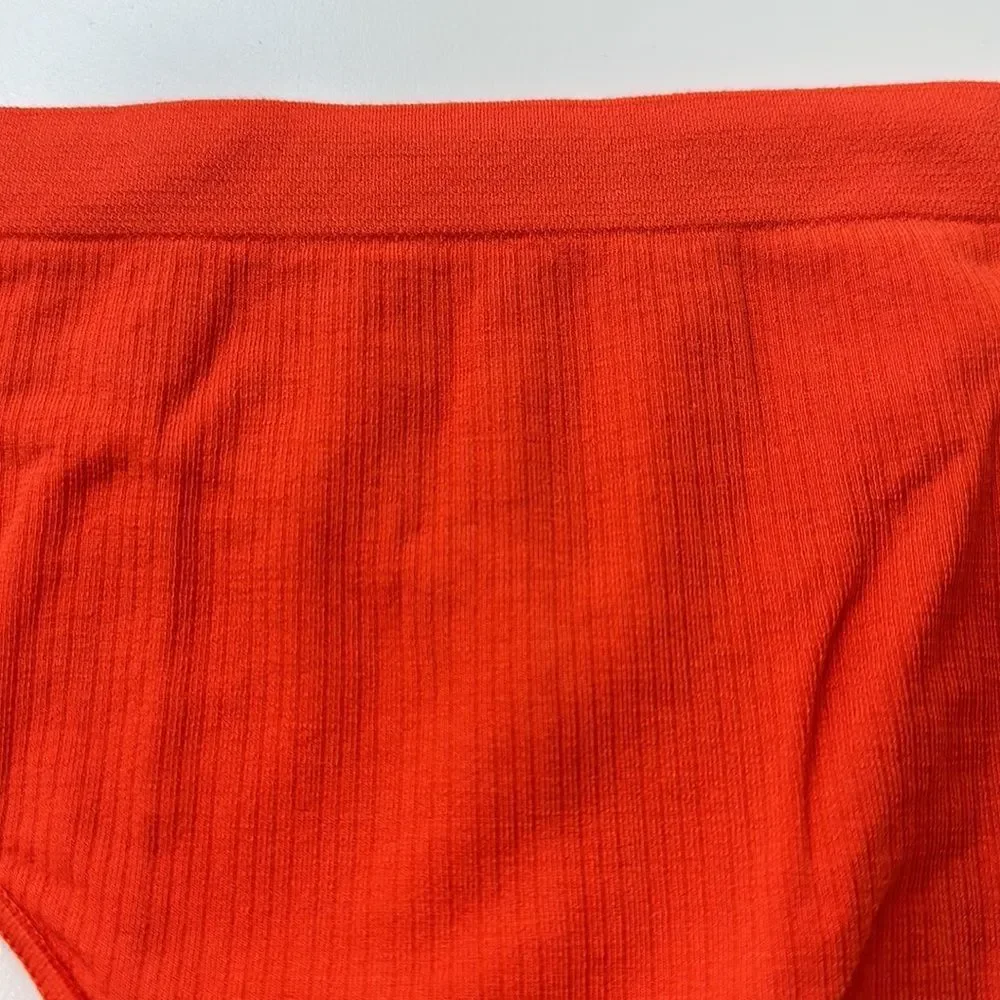 Bombas Seamless Micro Ribbed Orange Thong Size XL‎ NWOT